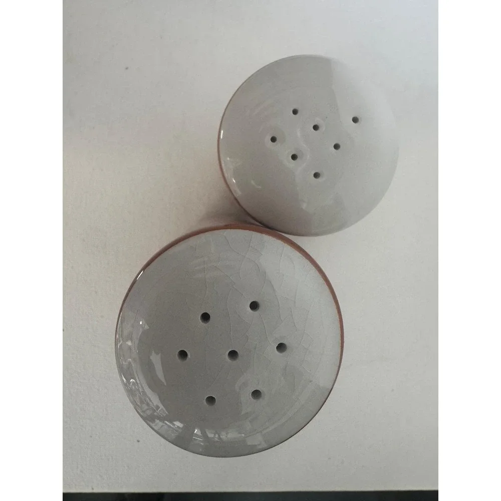 Harmony House Salt‎ and Pepper Shakers Ceramic Cylindrical Orange Made in Japan